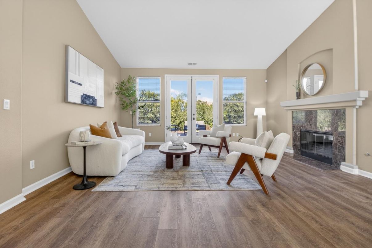 Fireplace, Interior, Living room, Wood Texture Flooring