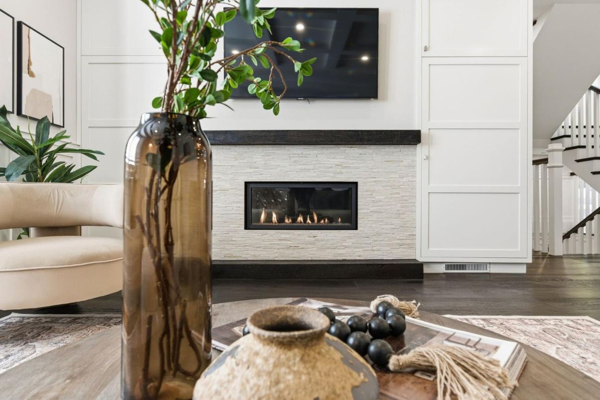 Fireplace, Interior, Wood Texture Flooring