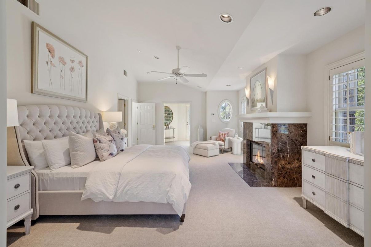 Bedroom, Fireplace, Interior, Recessed Lighting