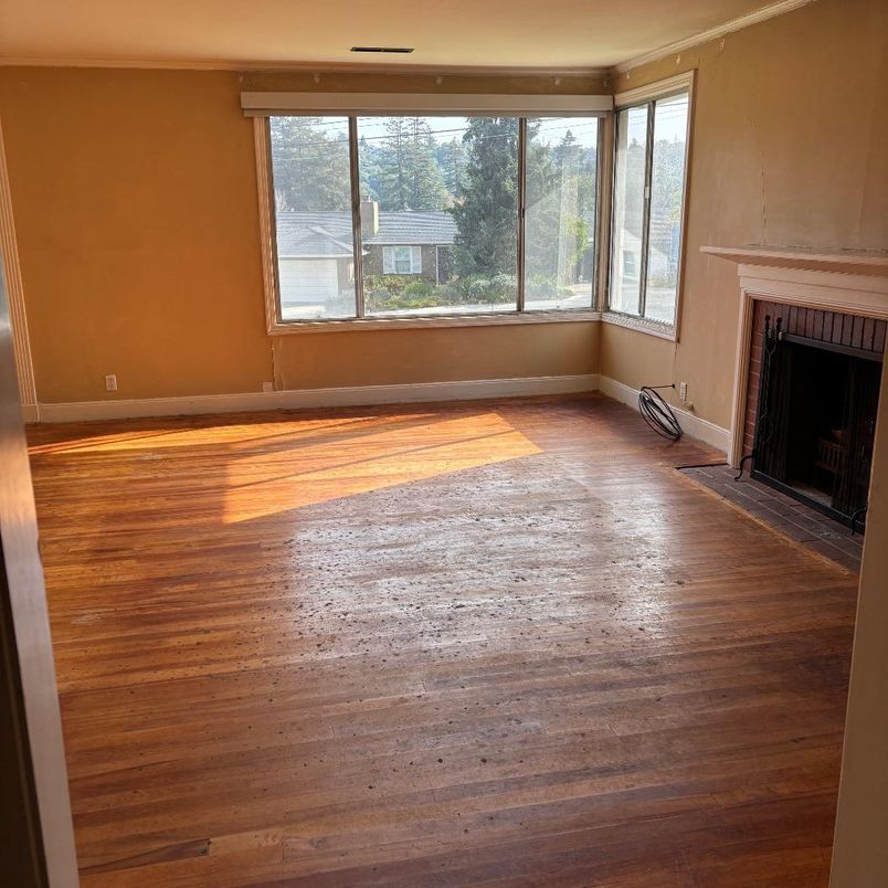 Empty room, Fireplace, Interior, Wood Texture Flooring