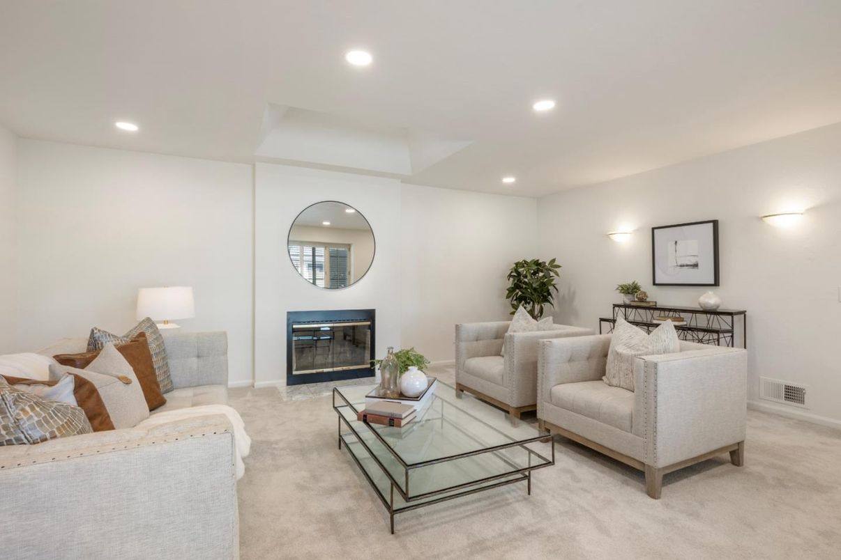 Fireplace, Interior, Living room, Recessed Lighting
