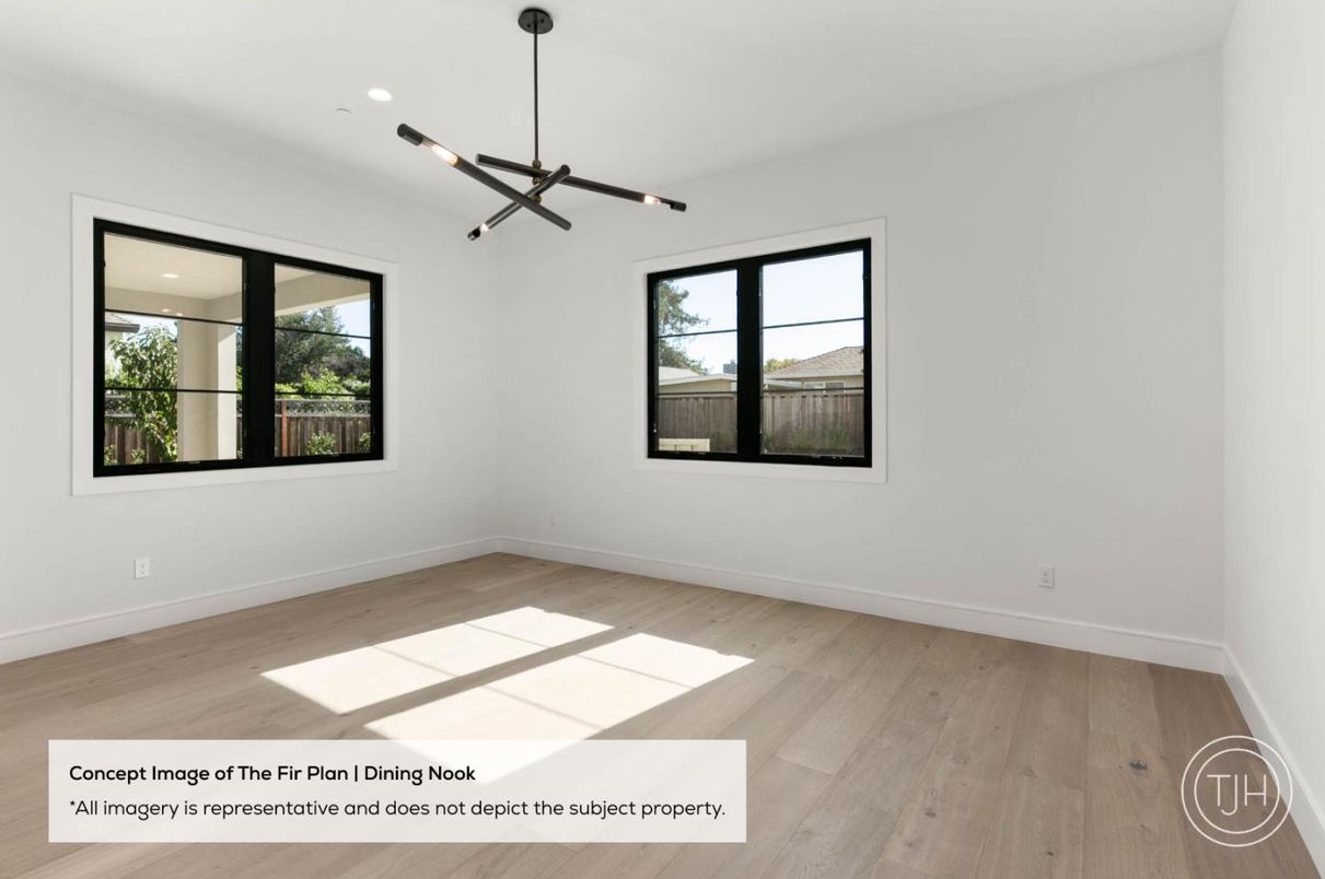 Empty room, Interior, Pendant Lights, Recessed Lighting, Wood Texture Flooring