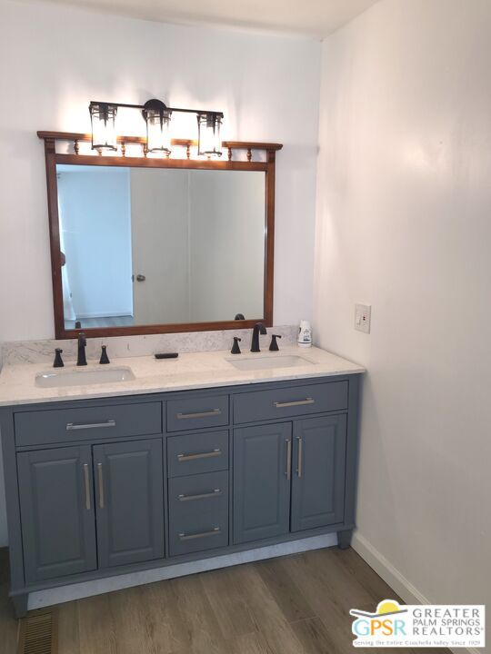 Bathroom, Dual Sink Vanities, Interior, Wood Texture Flooring