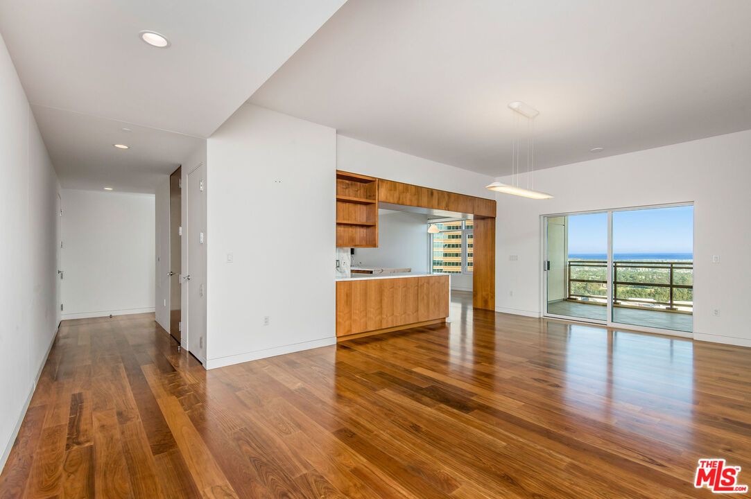 Empty room, Interior, Pendant Lights, Recessed Lighting, Wood Texture Flooring