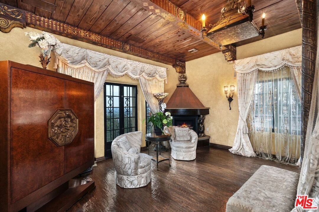 Fireplace, Interior, Living room, Wooden Beams, Wooden Ceilings, Wood Texture Flooring