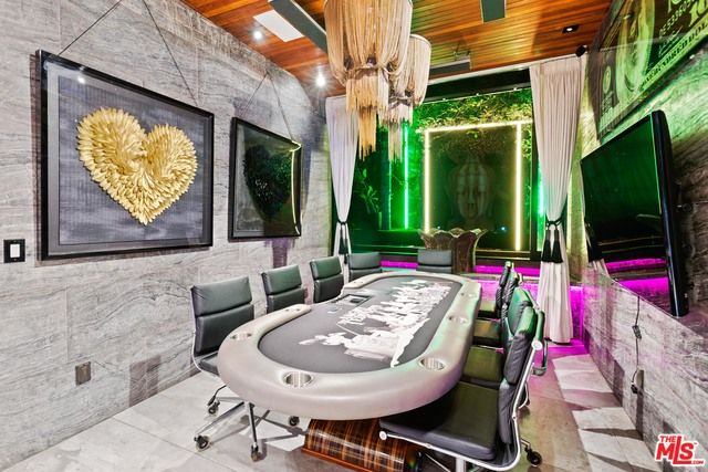 Chandelier, Game Room, Interior, Recessed Lighting, Wooden Beams, Wooden Ceilings