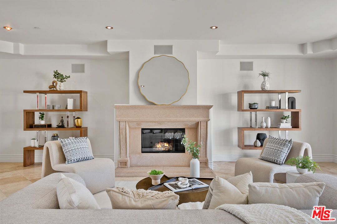 Fireplace, Interior, Living room, Recessed Lighting