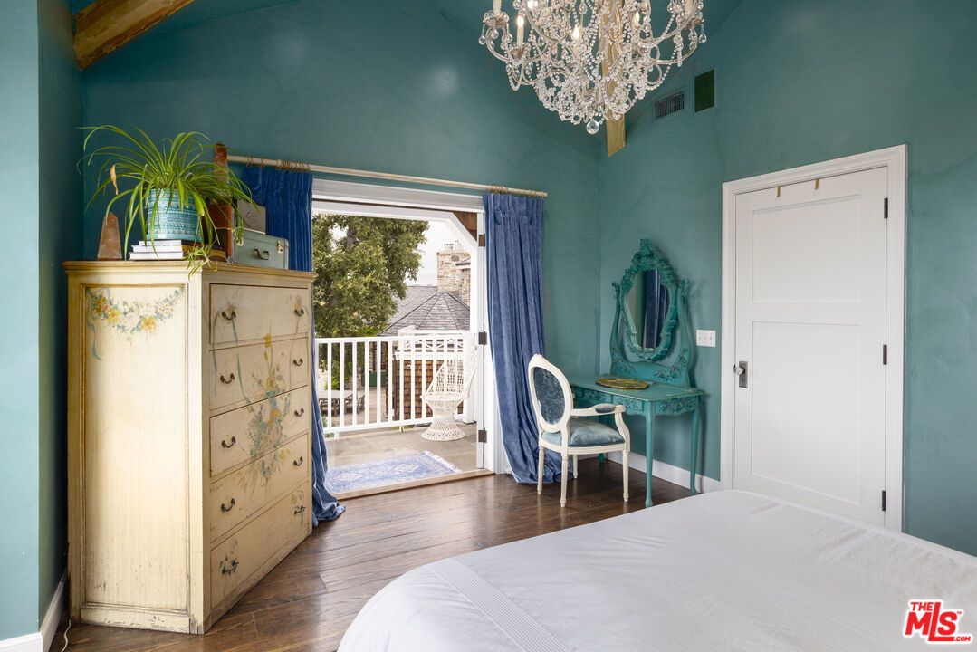 Bedroom, Chandelier, Interior, Wood Texture Flooring