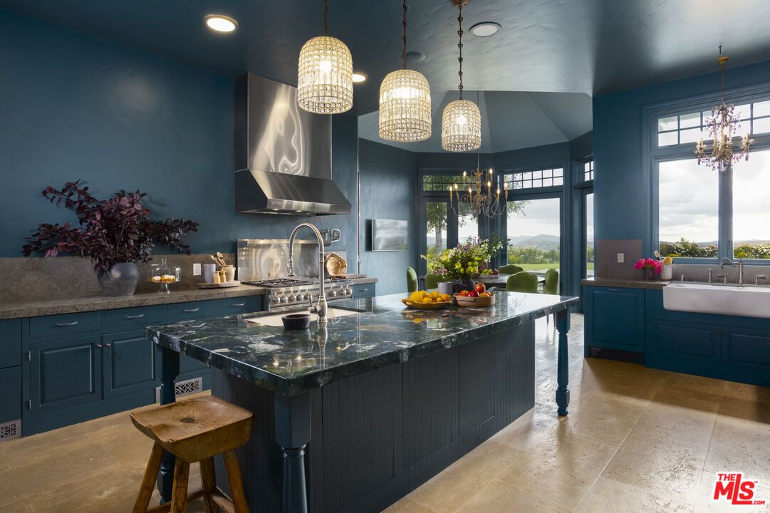 Chandelier, Interior, Kitchen, Pendant Lights, Recessed Lighting, Stainless Steel Appliances