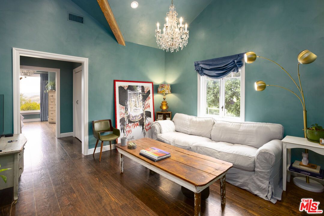 Chandelier, Interior, Living room, Wooden Beams, Wood Texture Flooring