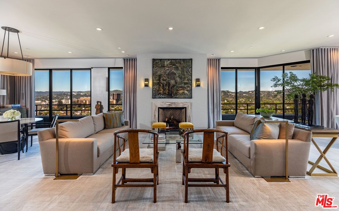 Dining room, Fireplace, Interior, Living room, Pendant Lights, Recessed Lighting