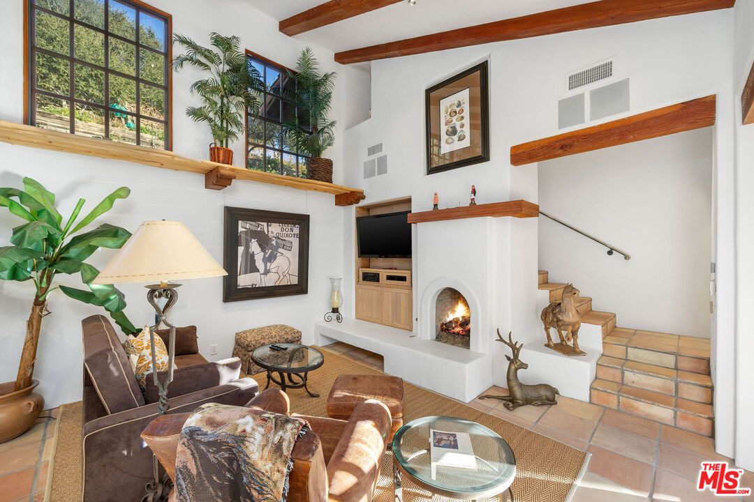 Fireplace, Interior, Living room, Wooden Beams