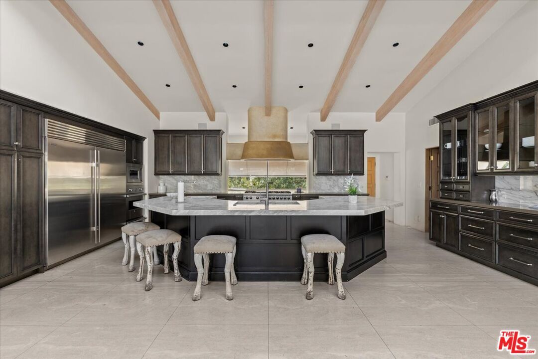 Interior, Kitchen, Recessed Lighting, Stainless Steel Appliances, Wooden Beams