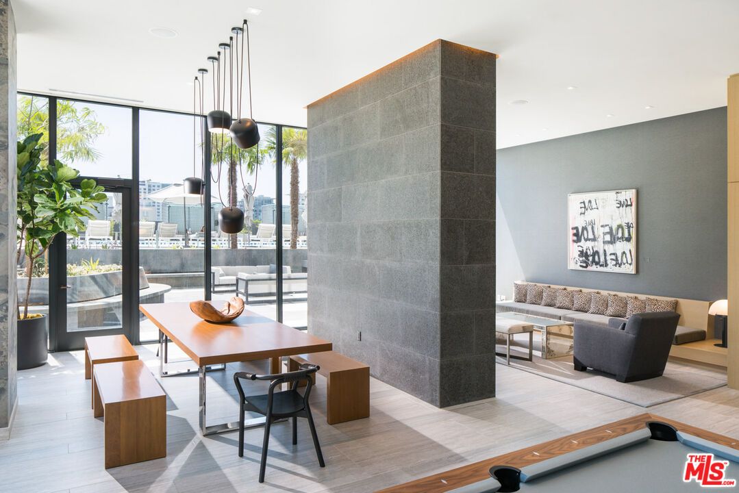 Dining room, Interior, Pendant Lights, Recessed Lighting, Wood Texture Flooring