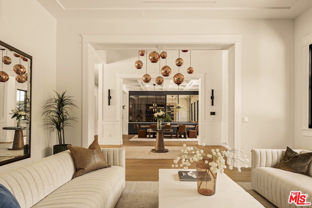 Interior, Kitchen, Living room, Pendant Lights, Wood Texture Flooring