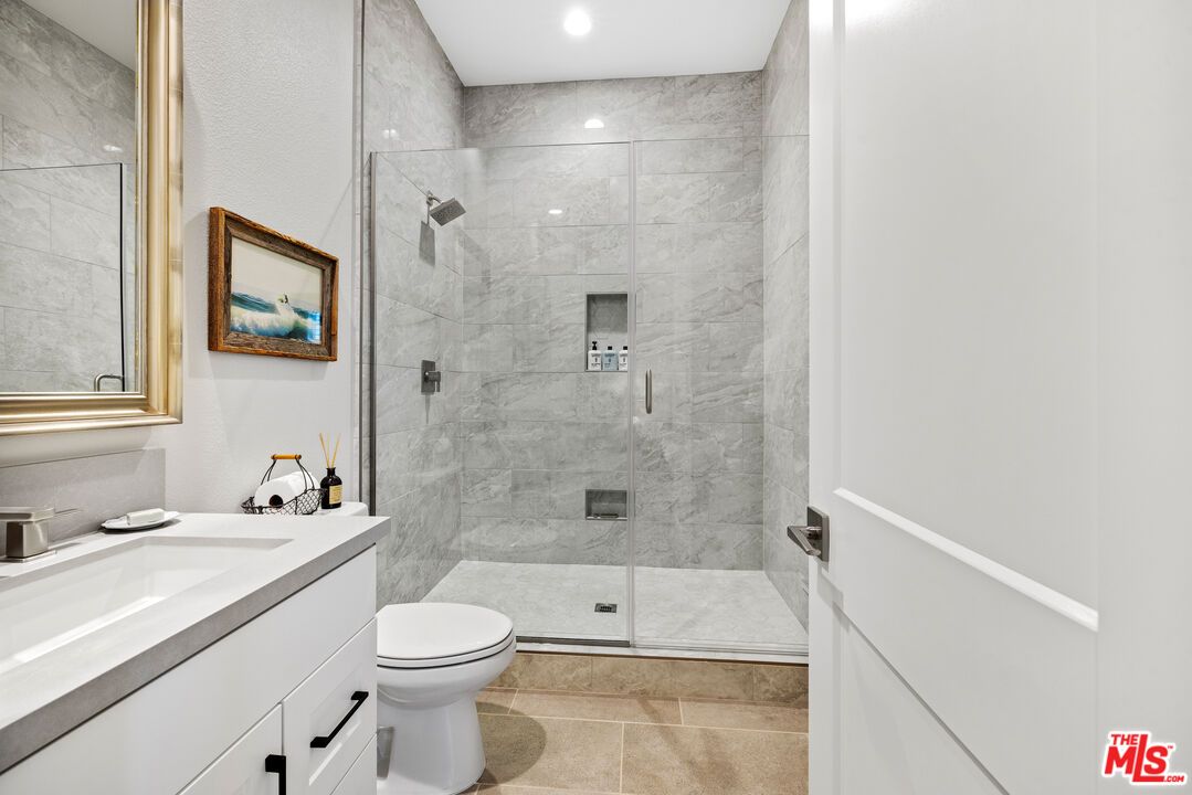 Bathroom, Glass Shower, Interior, Marble Walls, Recessed Lighting