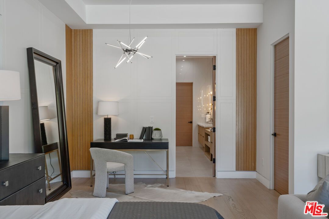 Home Office, Interior, Pendant Lights, Wood Texture Flooring