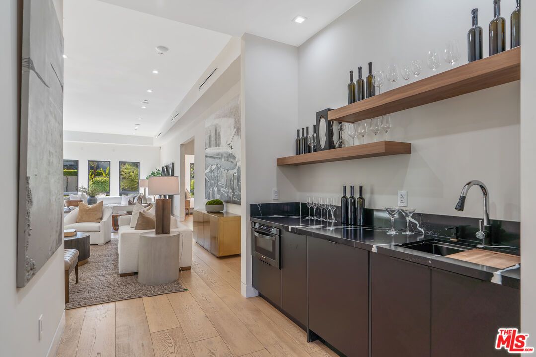 Dining room, Interior, Kitchen, Living room, Recessed Lighting, Wood Texture Flooring