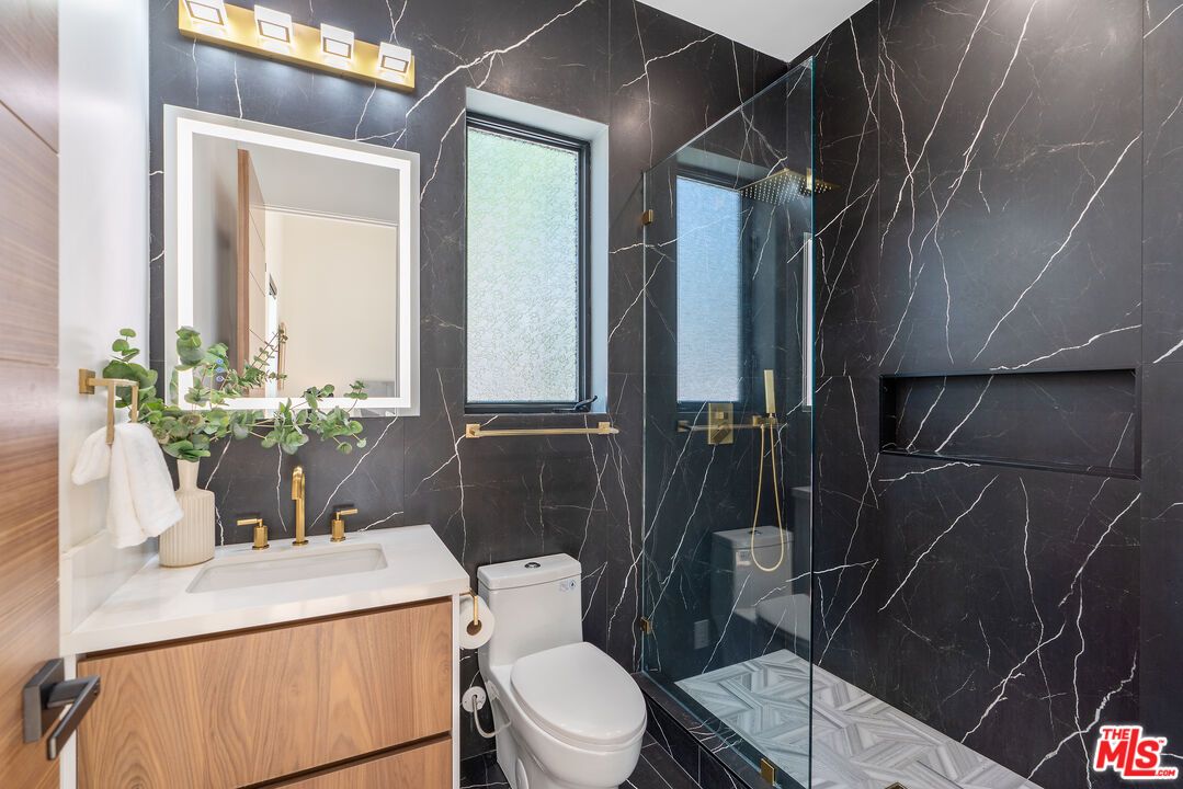 Bathroom, Glass Shower, Interior, Marble Walls
