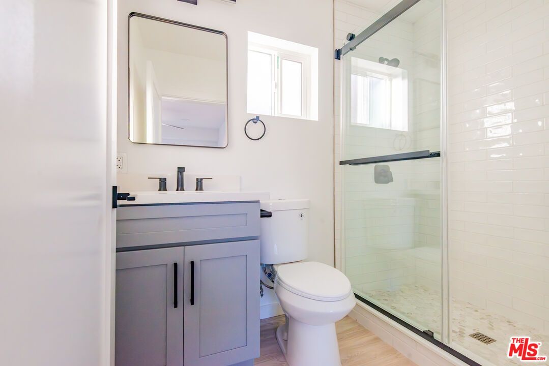 Bathroom, Glass Shower, Interior, Wood Texture Flooring