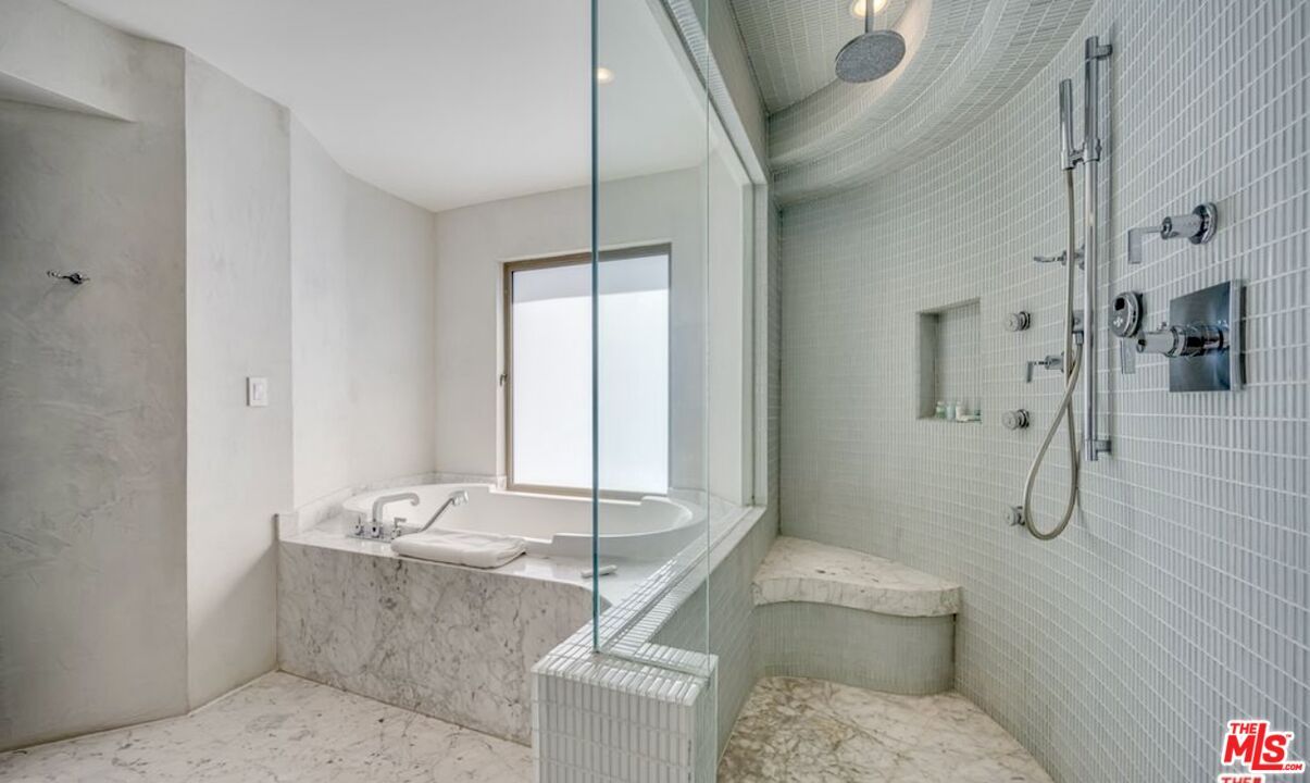 Bathroom, Glass Shower, Interior, Marble, Recessed Lighting