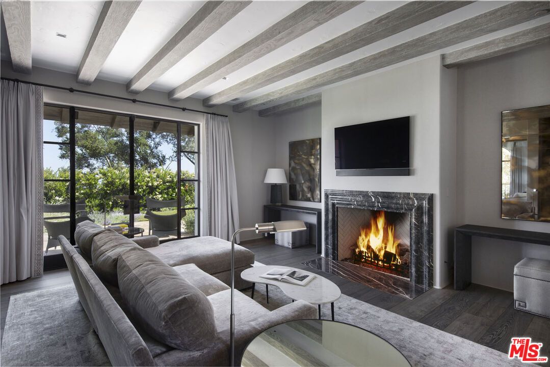 Fireplace, Interior, Living room, Wooden Beams, Wood Texture Flooring