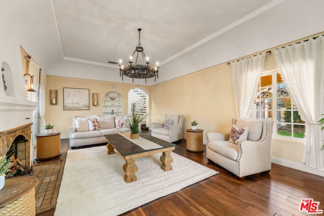 Chandelier, Fireplace, Interior, Living room, Wood Texture Flooring