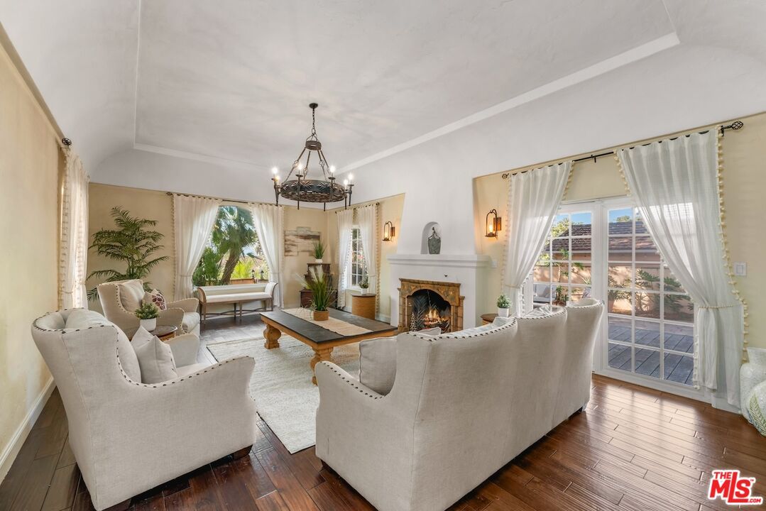 Chandelier, Fireplace, Interior, Living room, Wood Texture Flooring
