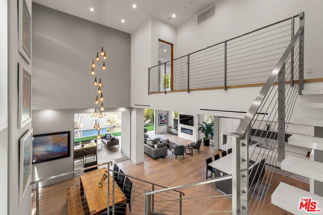 Fireplace, Interior, Living room, Pendant Lights, Recessed Lighting, Wood Texture Flooring