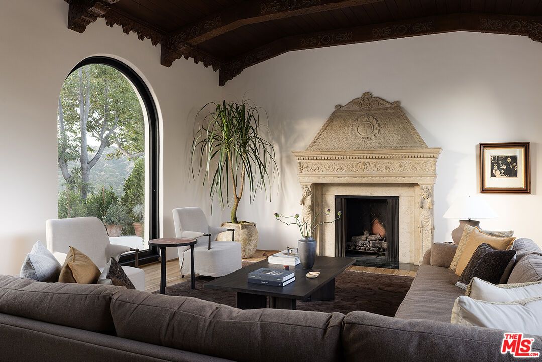 Fireplace, Interior, Living room, Wooden Beams, Wooden Ceilings, Wood Texture Flooring