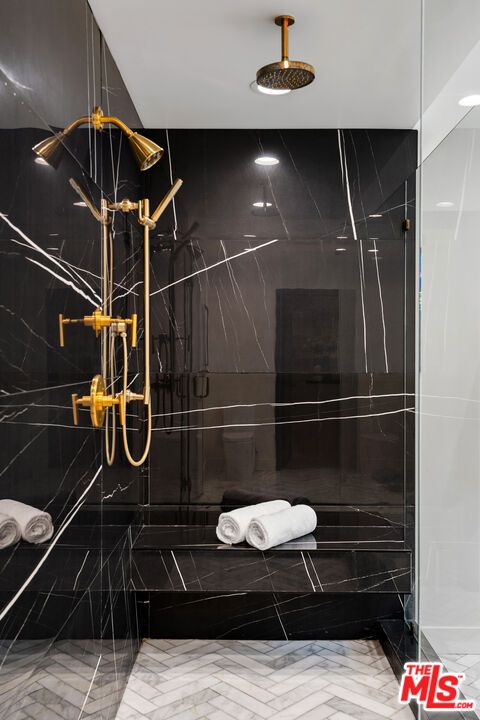 Bathroom, Glass Shower, Interior, Marble, Marble Walls