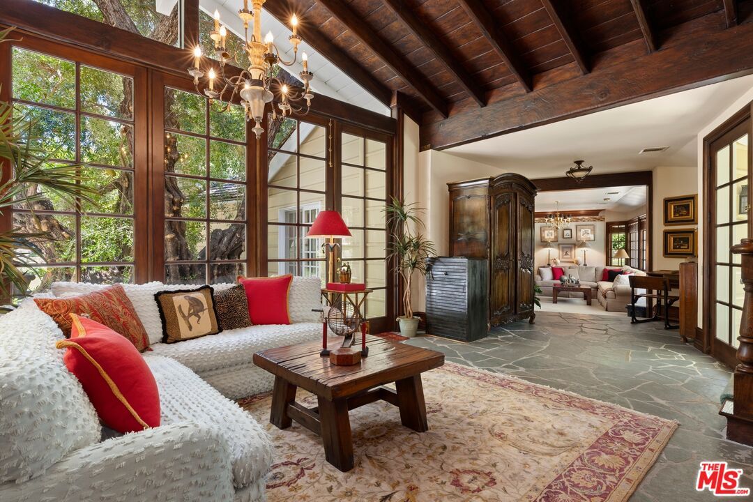 Chandelier, Interior, Living room, Wooden Beams, Wooden Ceilings