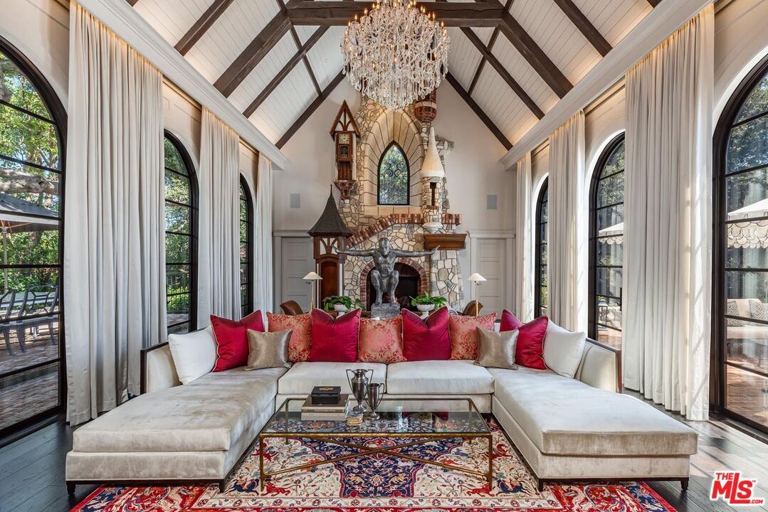 Chandelier, Fireplace, Interior, Living room, Wood Texture Flooring