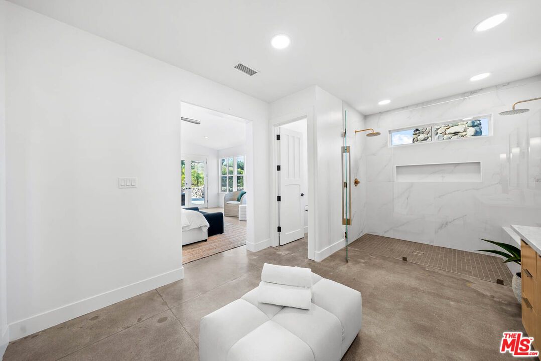 Bathroom, Bedroom, Glass Shower, Interior, Marble Walls, Recessed Lighting