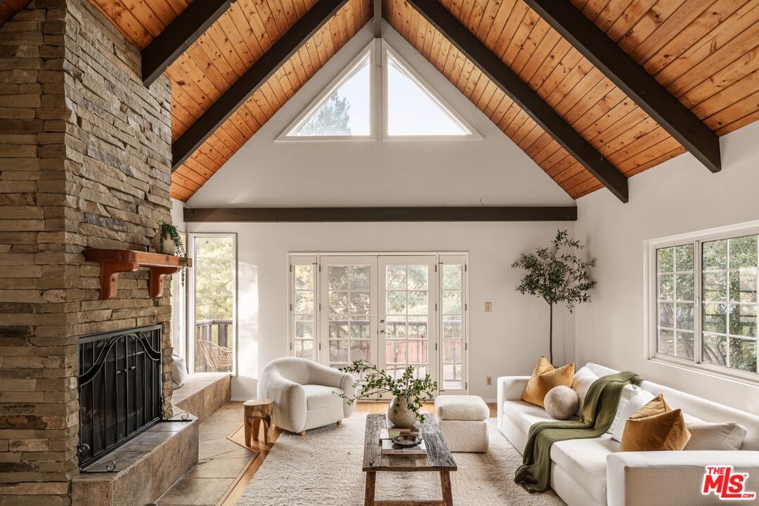 Fireplace, Interior, Living room, Stone Walls, Wooden Beams, Wooden Ceilings