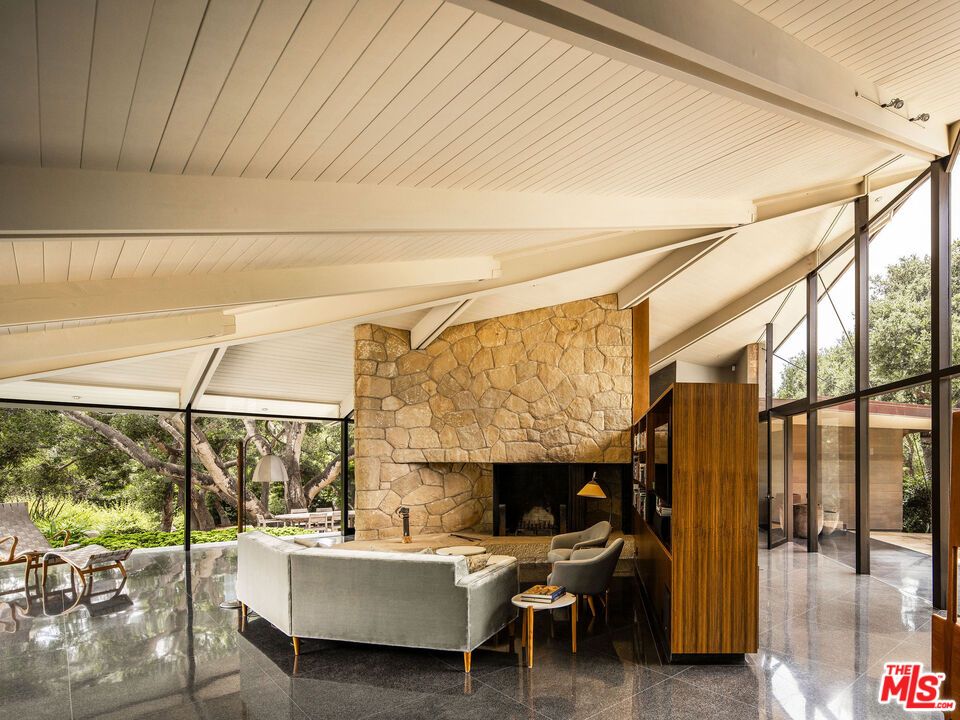 Fireplace, Interior, Living room, Stone Walls