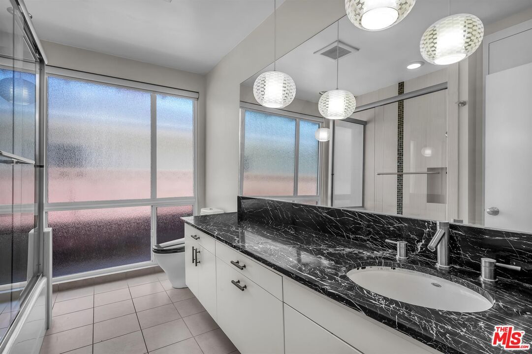 Bathroom, Dual Sink Vanities, Glass Shower, Interior, Pendant Lights, Recessed Lighting