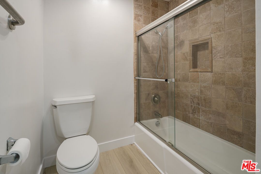 Bathroom, Glass Shower, Interior, Wood Texture Flooring