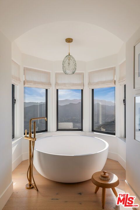 Bathroom, Free Standing Baths, Interior, Wood Texture Flooring