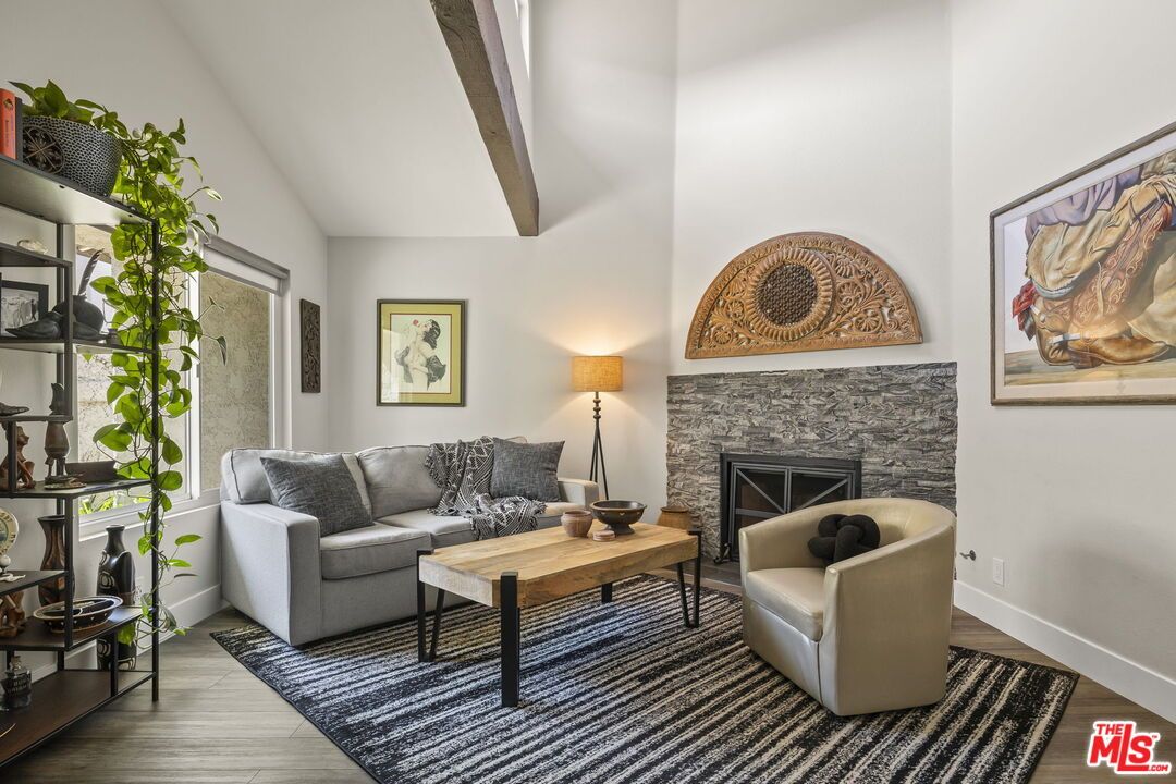 Fireplace, Interior, Living room, Wooden Beams, Wood Texture Flooring