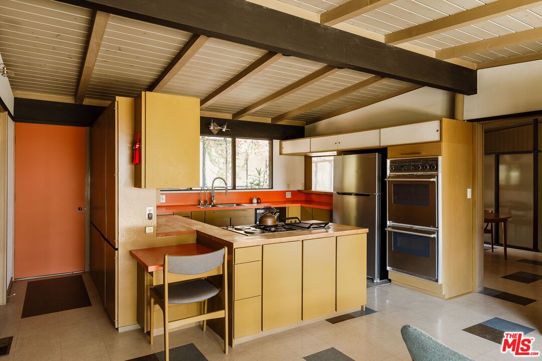 Interior, Kitchen, Stainless Steel Appliances, Wooden Beams