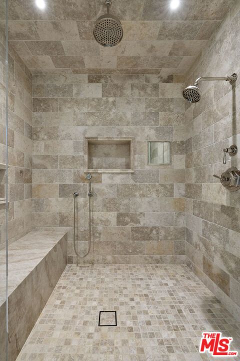 Bathroom, Interior, Recessed Lighting, Stone Walls
