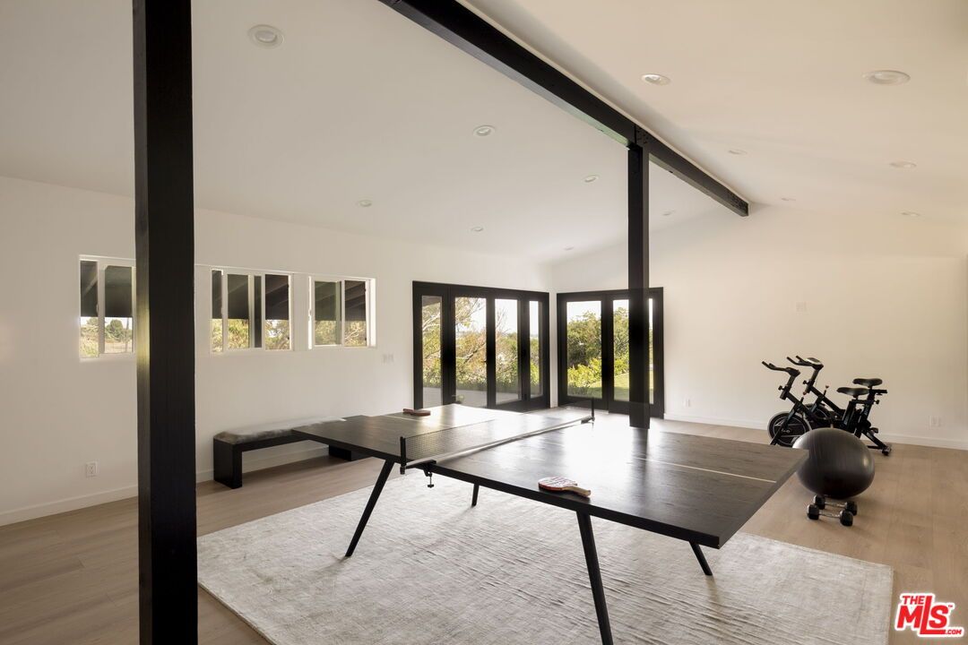 Fitness Equipment, Game Room, Interior, Recessed Lighting, Wood Texture Flooring