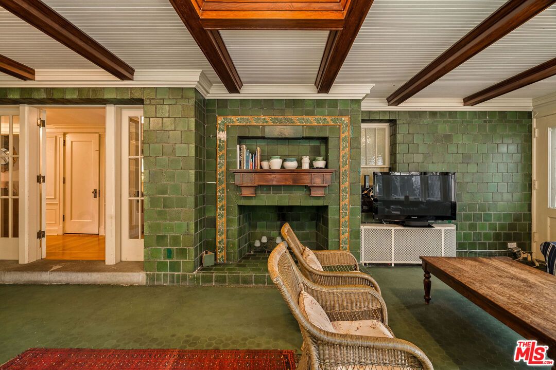 Fireplace, Interior, Stone Walls, Wooden Beams