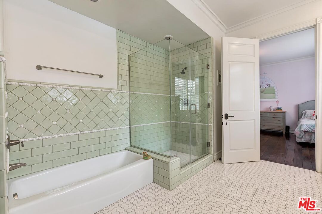 Bathroom, Glass Shower, Interior, Wood Texture Flooring