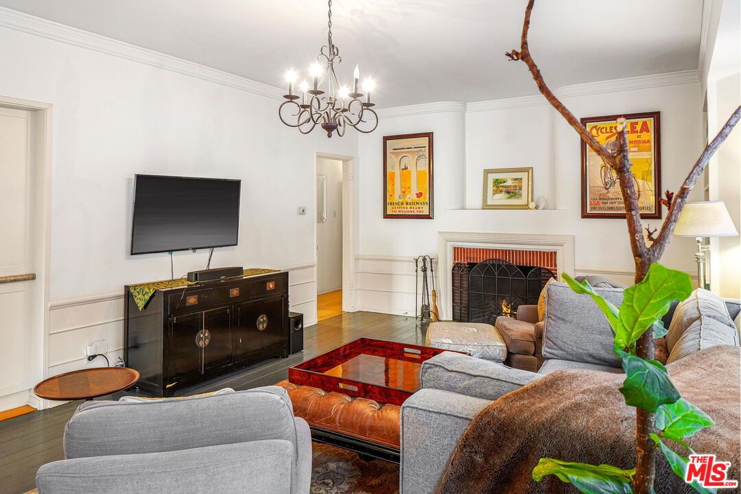 Chandelier, Fireplace, Interior, Living room, Wood Texture Flooring