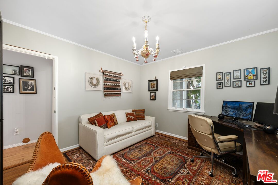 Chandelier, Home Office, Interior, Wood Texture Flooring