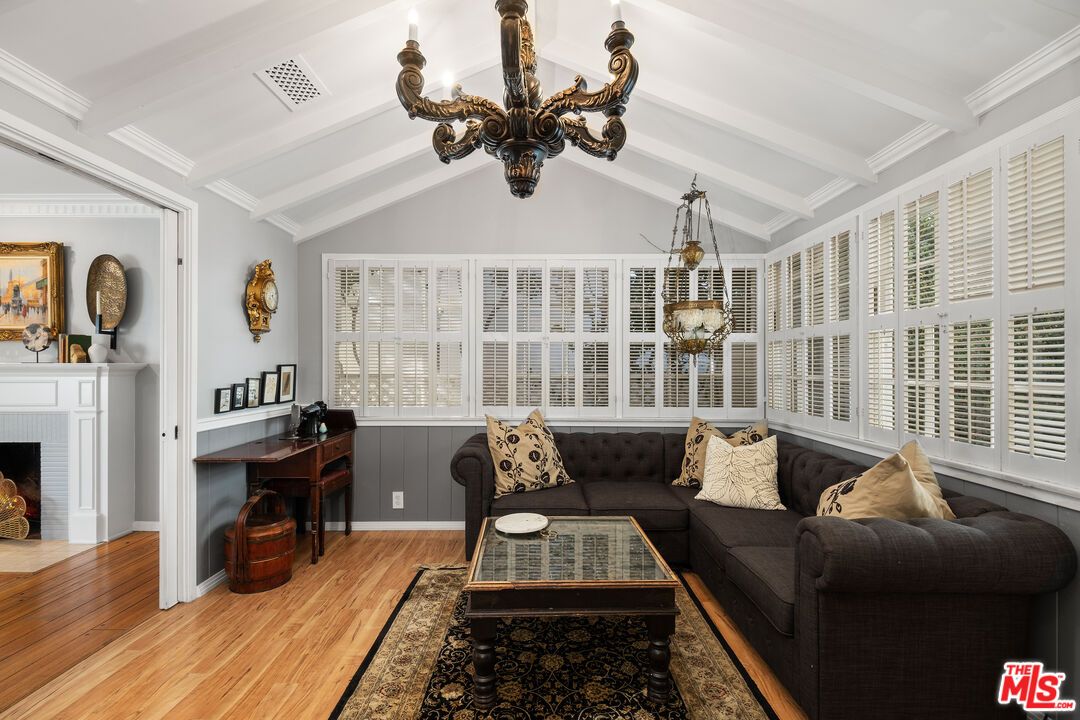 Chandelier, Fireplace, Interior, Living room, Pendant Lights, Wood Texture Flooring