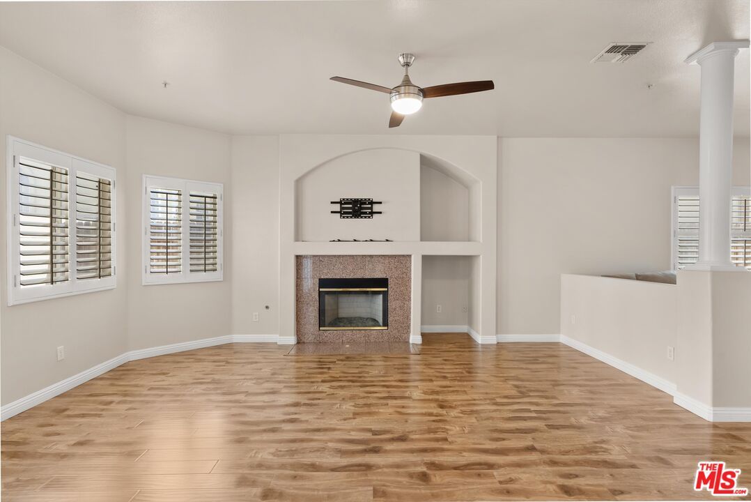 Empty room, Fireplace, Interior, Wood Texture Flooring