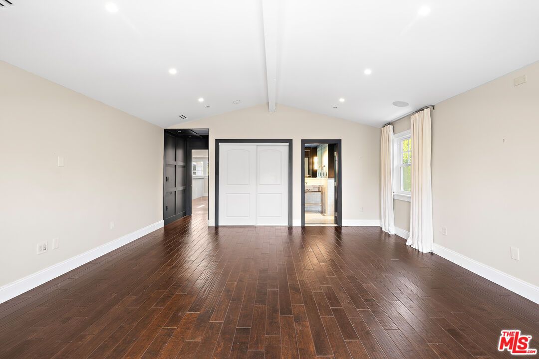 Empty room, Fireplace, Interior, Recessed Lighting, Wood Texture Flooring